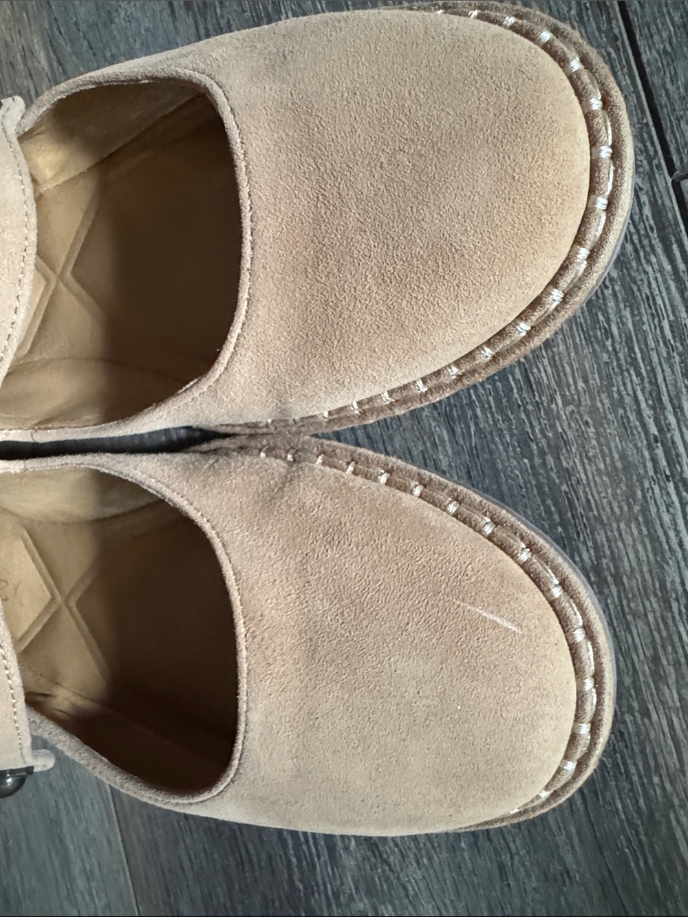 Crown Vintage Suede Mary Jane Flats in Beige - Picture 6 of 10